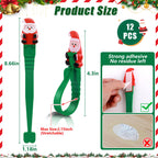 SantaGrip 12er Set selbstklebende Weihnachts Haken für Girlanden und Dekoration