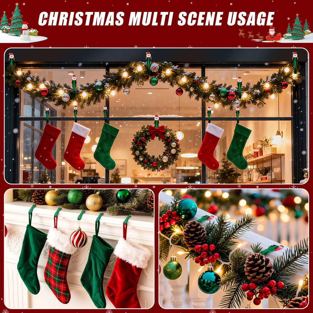 SantaGrip 12er Set selbstklebende Weihnachts Haken für Girlanden und Dekoration