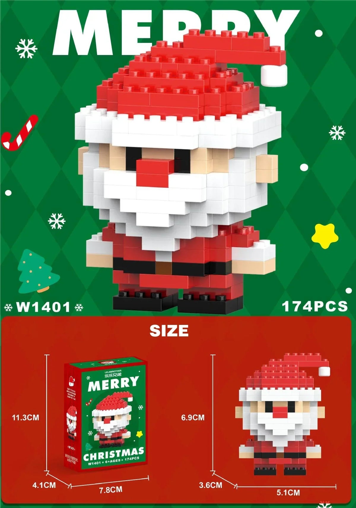 1+1 GRATIS FestBau Kreative Weihnachts Mikro Bausteine zum Sammeln und Bauen