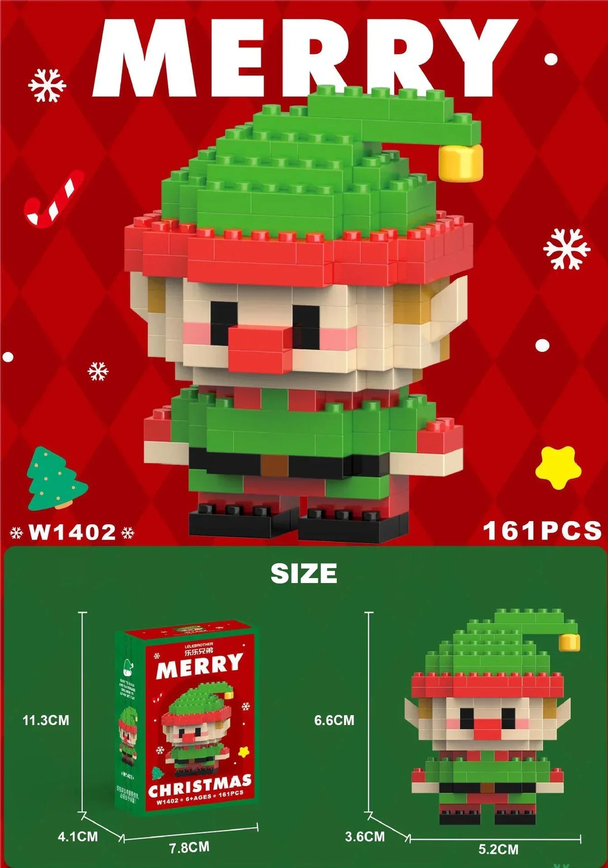 1+1 GRATIS FestBau Kreative Weihnachts Mikro Bausteine zum Sammeln und Bauen