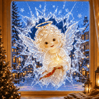 CrystalNoel 3D Weihnachts Fenstersticker mit Kristall Durchbruch Effekt