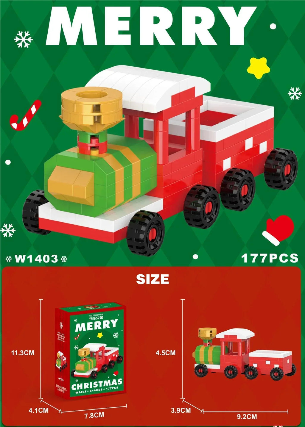1+1 GRATIS FestBau Kreative Weihnachts Mikro Bausteine zum Sammeln und Bauen