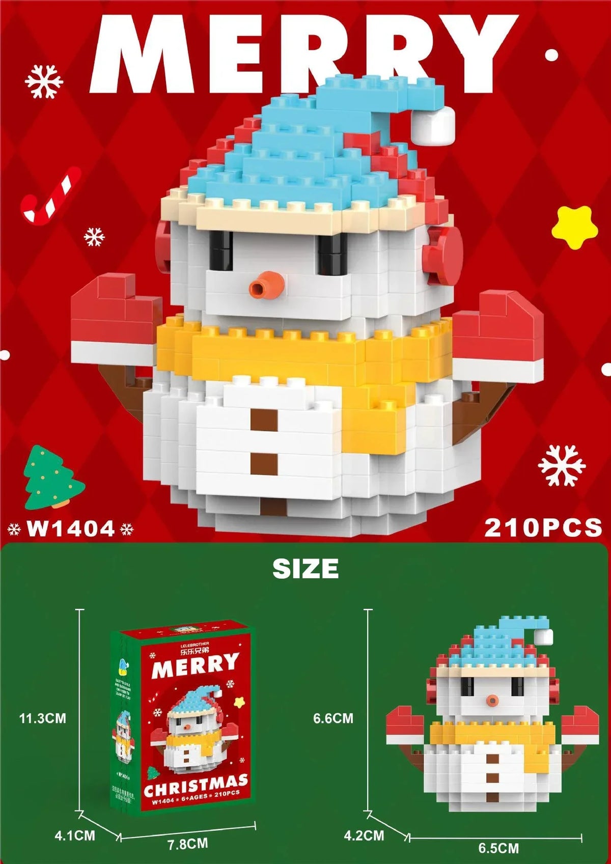 1+1 GRATIS FestBau Kreative Weihnachts Mikro Bausteine zum Sammeln und Bauen
