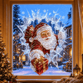CrystalNoel 3D Weihnachts Fenstersticker mit Kristall Durchbruch Effekt