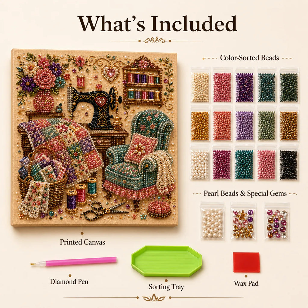 CozyGem 3D Diamantmalerei Set mit gemütlichen Hobbyraum Motiven