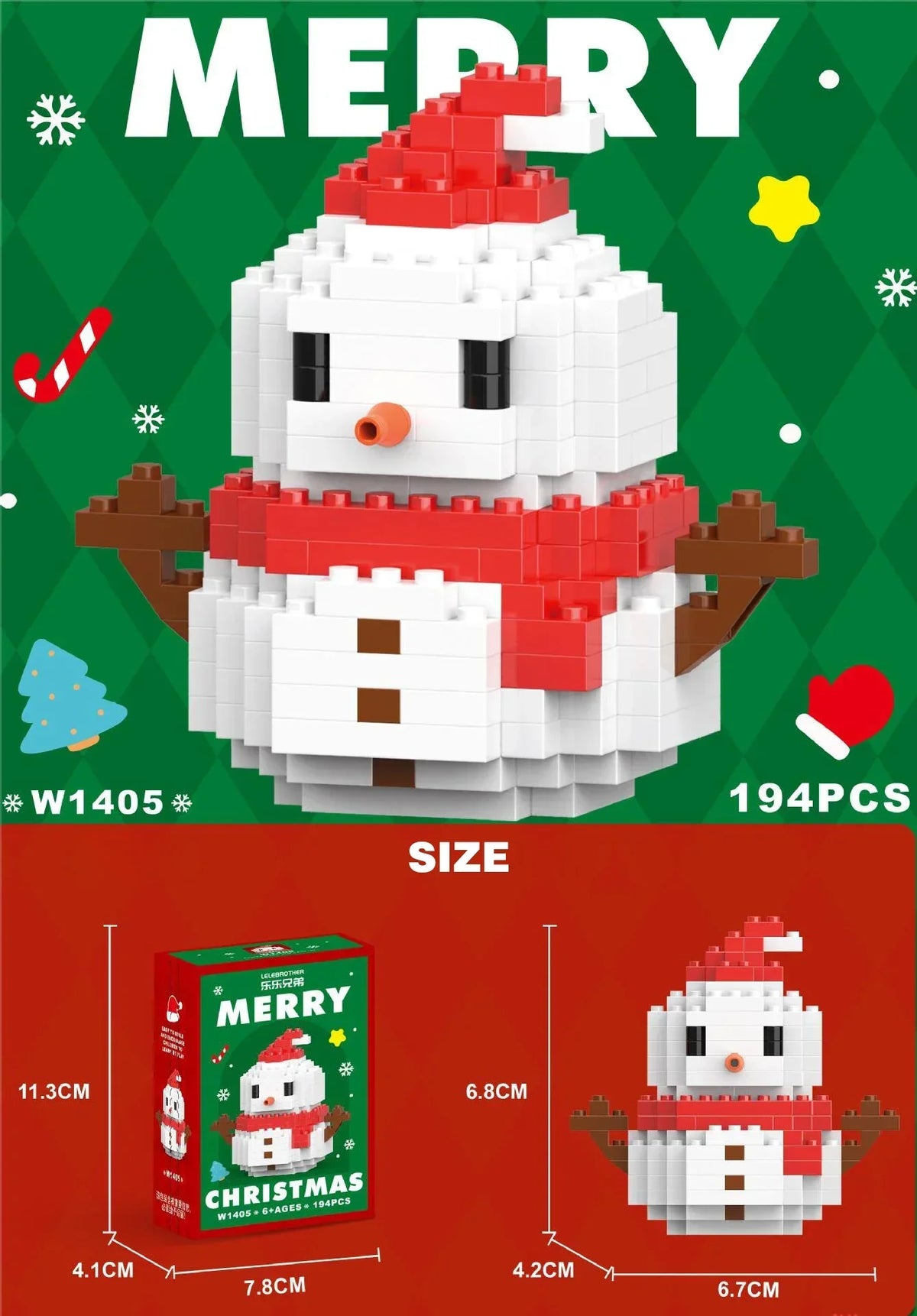 1+1 GRATIS FestBau Kreative Weihnachts Mikro Bausteine zum Sammeln und Bauen
