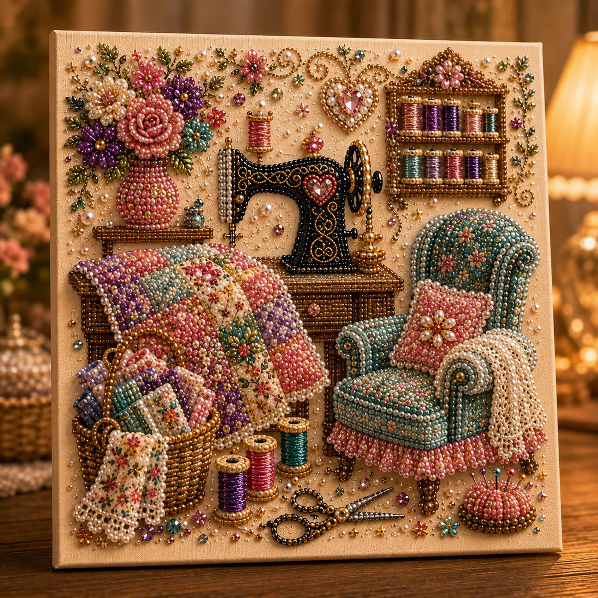 CozyGem 3D Diamantmalerei Set mit gemütlichen Hobbyraum Motiven