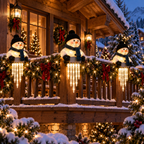 SnowLumi Leuchtende Schneemann Eiszapfen Deko für Garten und Eingangsbereich