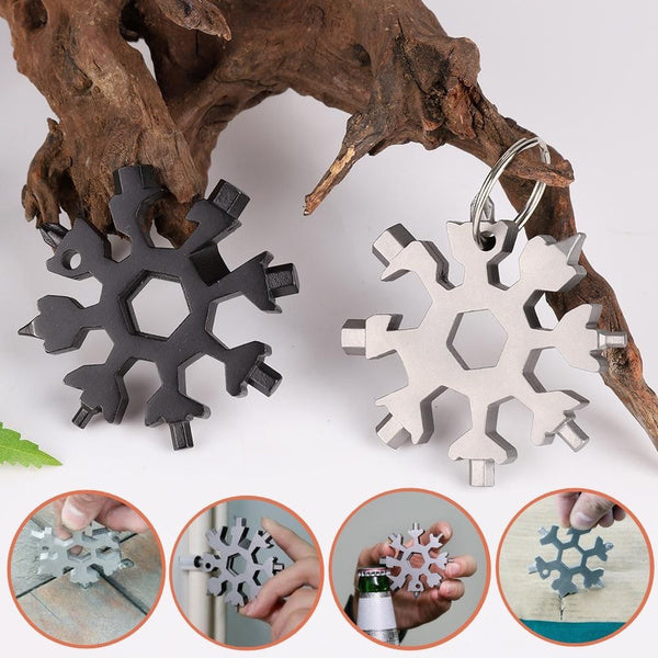 1+1 GRATIS | SnowMate 18 in 1 Edelstahl Multitool im Schneeflocken Design