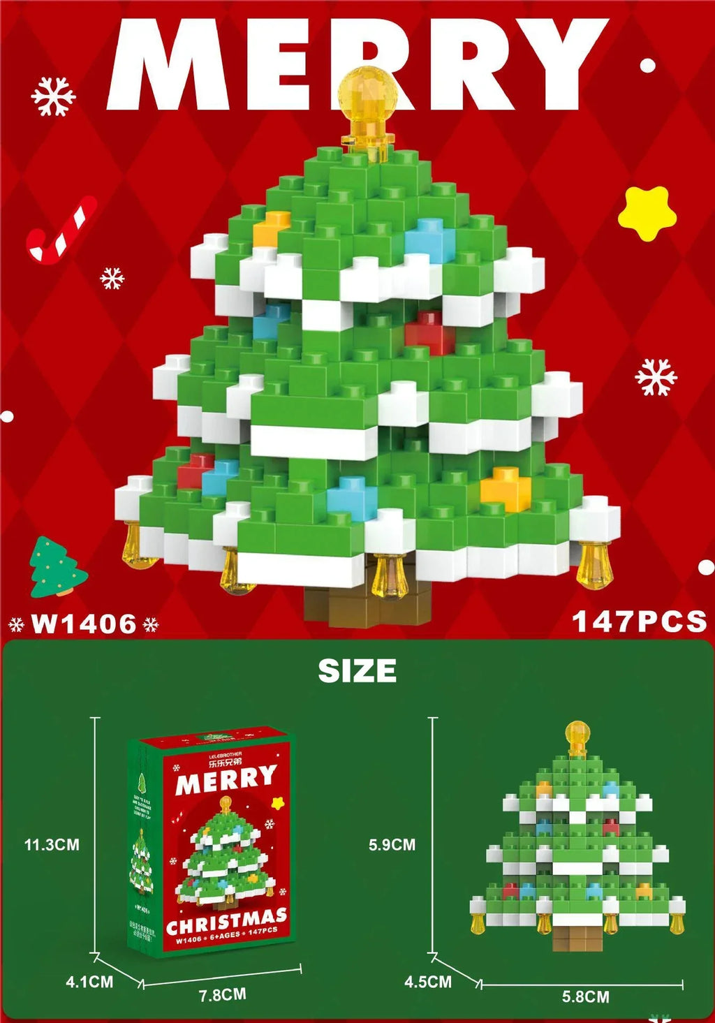 1+1 GRATIS FestBau Kreative Weihnachts Mikro Bausteine zum Sammeln und Bauen