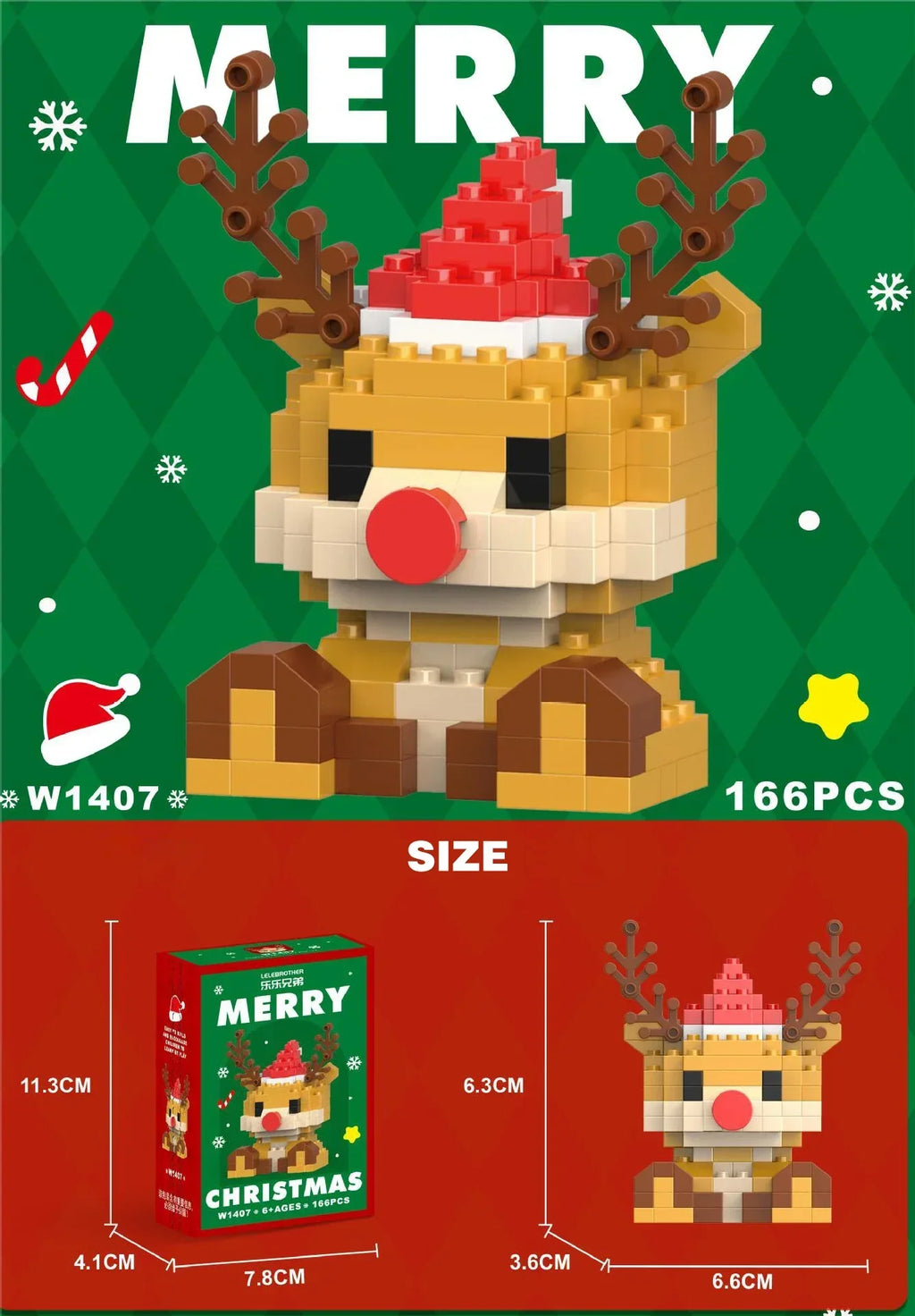 1+1 GRATIS FestBau Kreative Weihnachts Mikro Bausteine zum Sammeln und Bauen