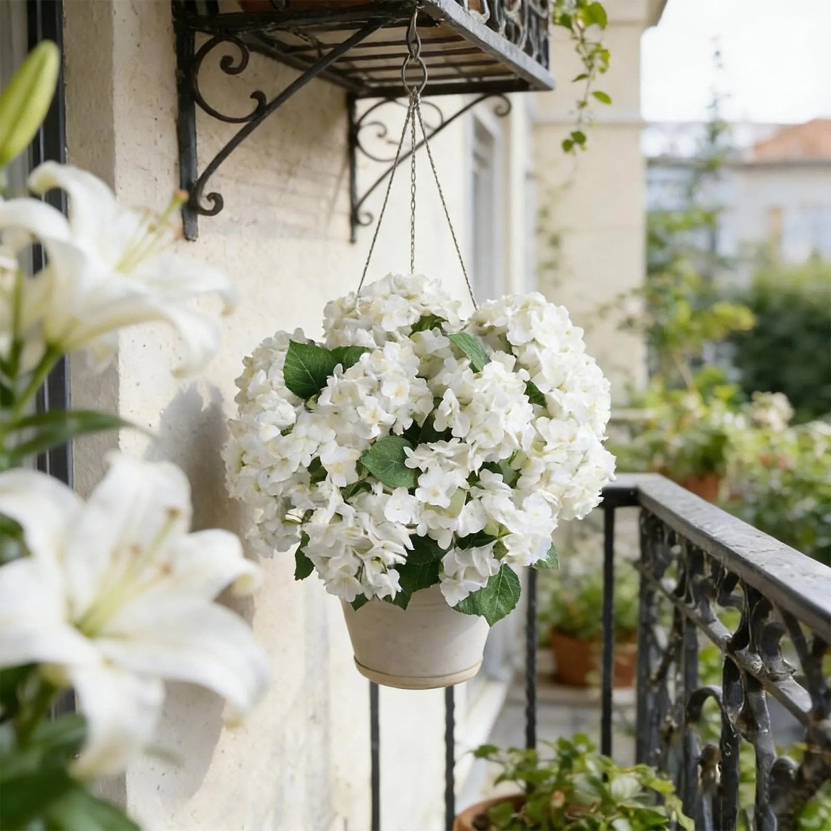 Hortensia Wetterfeste Kunsthortensien für Balkon, Terrasse und Garten