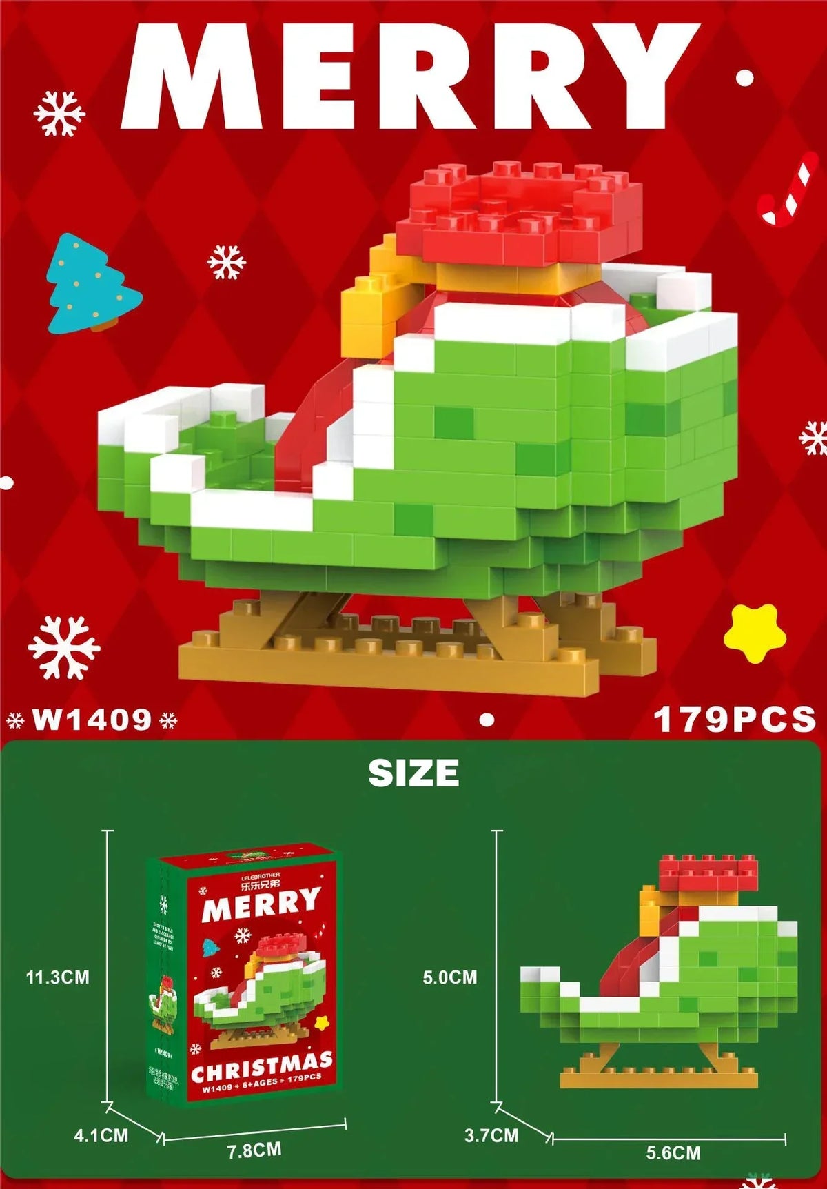1+1 GRATIS FestBau Kreative Weihnachts Mikro Bausteine zum Sammeln und Bauen