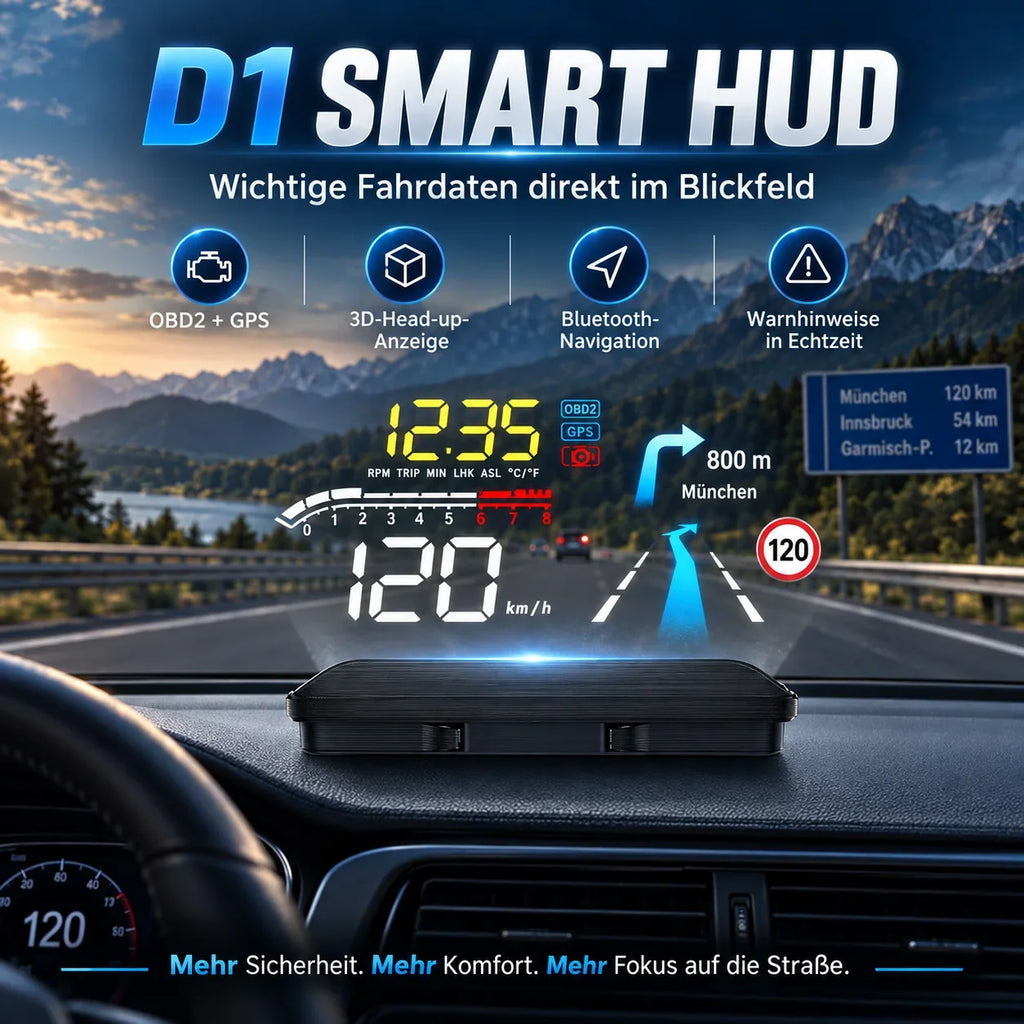 DriveView Universelles Head Up Display für Geschwindigkeit und Fahrdaten
