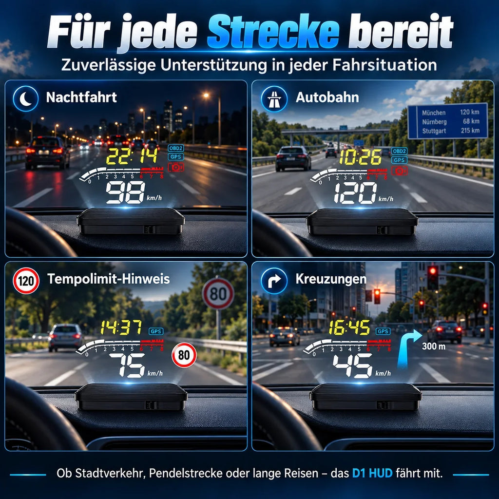 DriveView Universelles Head Up Display für Geschwindigkeit und Fahrdaten
