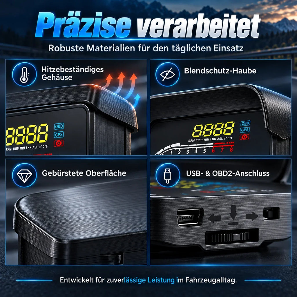 DriveView Universelles Head Up Display für Geschwindigkeit und Fahrdaten