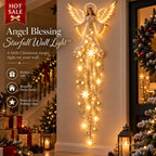 AngelLume Leuchtende Weihnachts Wanddeko mit Engel, Sternenfall und warmem LED Licht