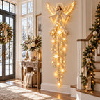 AngelLume Leuchtende Weihnachts Wanddeko mit Engel, Sternenfall und warmem LED Licht