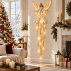 AngelLume Leuchtende Weihnachts Wanddeko mit Engel, Sternenfall und warmem LED Licht