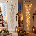 AngelLume Leuchtende Weihnachts Wanddeko mit Engel, Sternenfall und warmem LED Licht