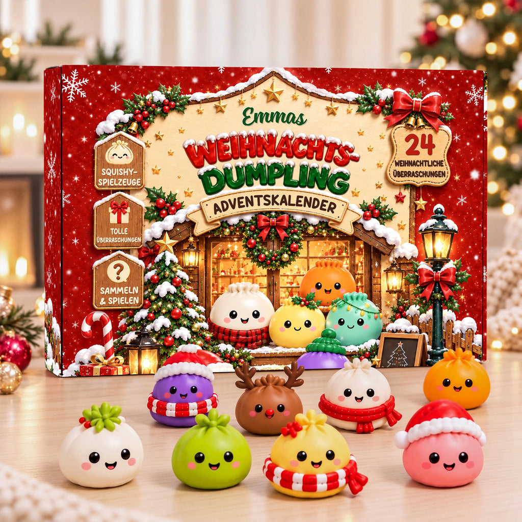 DumpliJoy Personalisierter Squishy Adventskalender mit 24 Mini Überraschungen