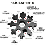 1+1 GRATIS | SnowMate 18 in 1 Edelstahl Multitool im Schneeflocken Design