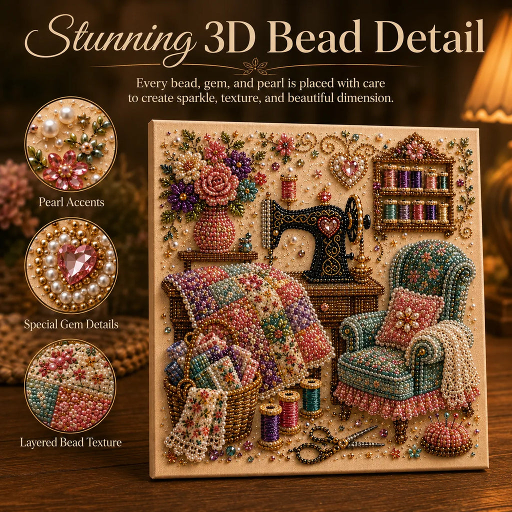 CozyGem 3D Diamantmalerei Set mit gemütlichen Hobbyraum Motiven