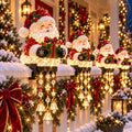 JingleGlow Leuchtende Weihnachts Geländerdeko mit hängenden Lichtornamenten