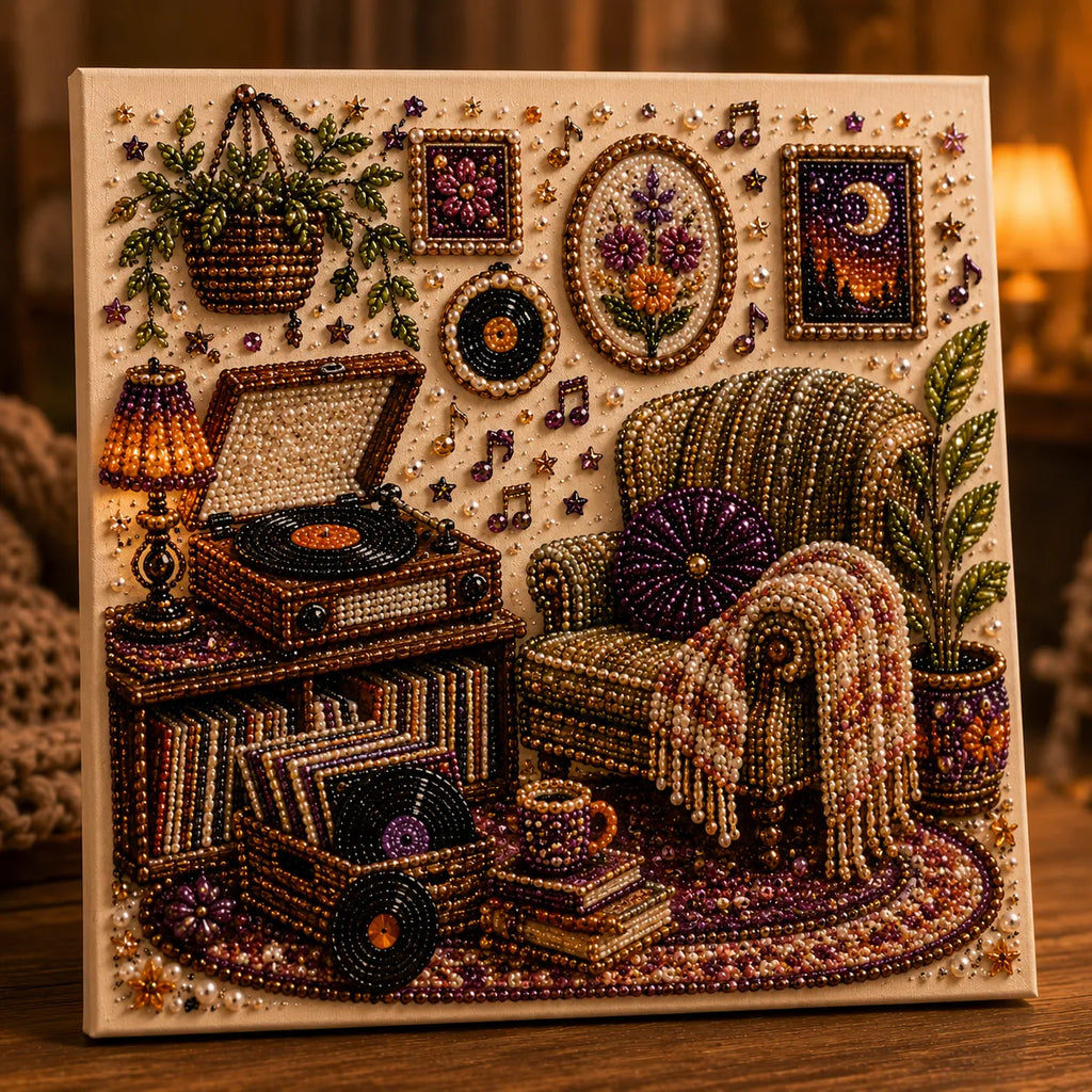 CozyGem 3D Diamantmalerei Set mit gemütlichen Hobbyraum Motiven