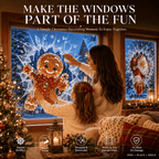CrystalNoel 3D Weihnachts Fenstersticker mit Kristall Durchbruch Effekt