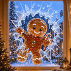 CrystalNoel 3D Weihnachts Fenstersticker mit Kristall Durchbruch Effekt