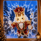 CrystalNoel 3D Weihnachts Fenstersticker mit Kristall Durchbruch Effekt