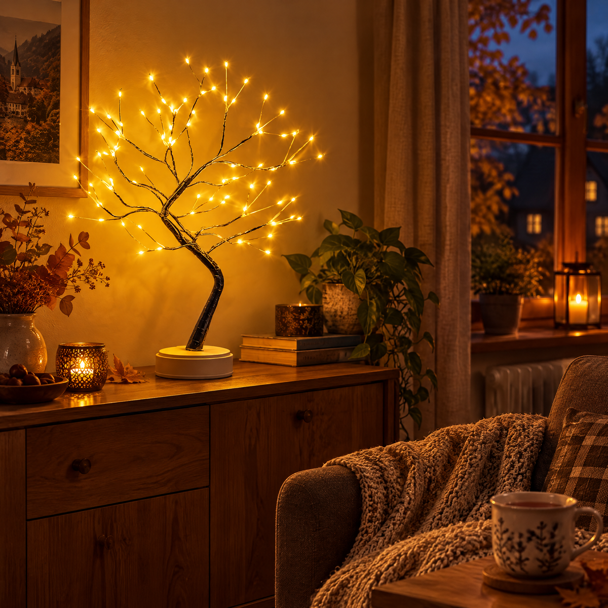 LumiBaum im Wohnzimmer