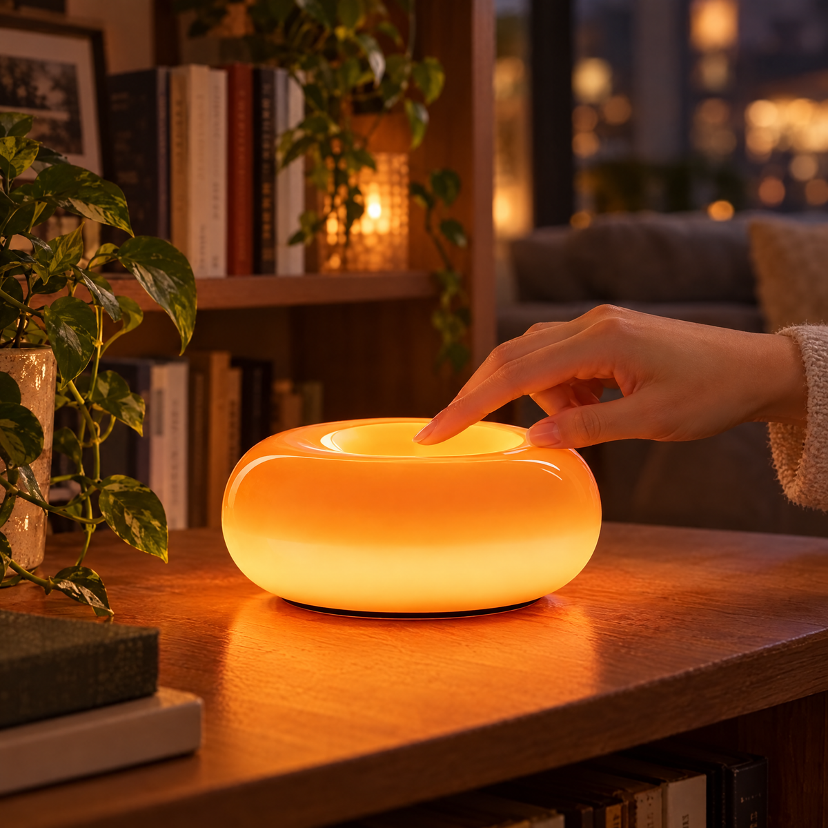 Donut Lampe per Touch einschalten