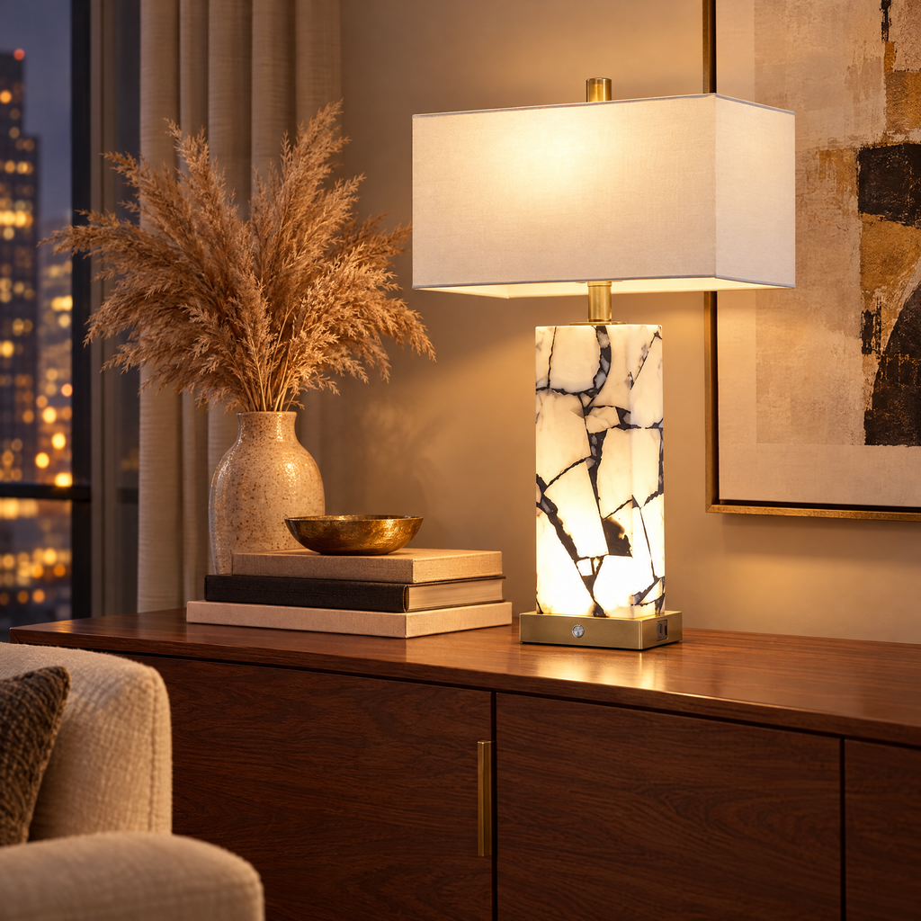 Marmora Lampe im Wohnzimmer