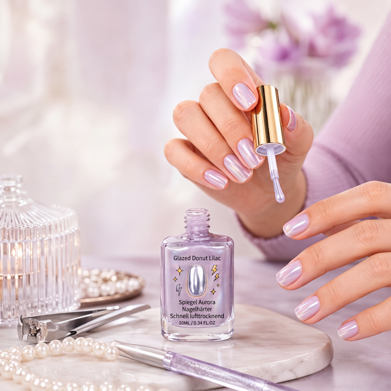 1+1 GRATIS Lunévia Flieder Nagelhärter mit Spiegelglanz Effekt