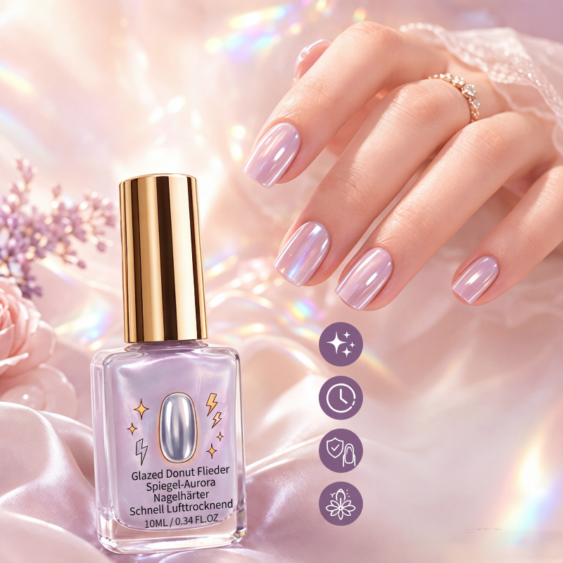 1+1 GRATIS Lunévia Flieder Nagelhärter mit Spiegelglanz Effekt