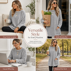 Alvessa Warmes Damen Langarmshirt mit Rundhalsausschnitt und weichem Innenfutter