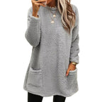 Alvessa Warmes Damen Langarmshirt mit Rundhalsausschnitt und weichem Innenfutter