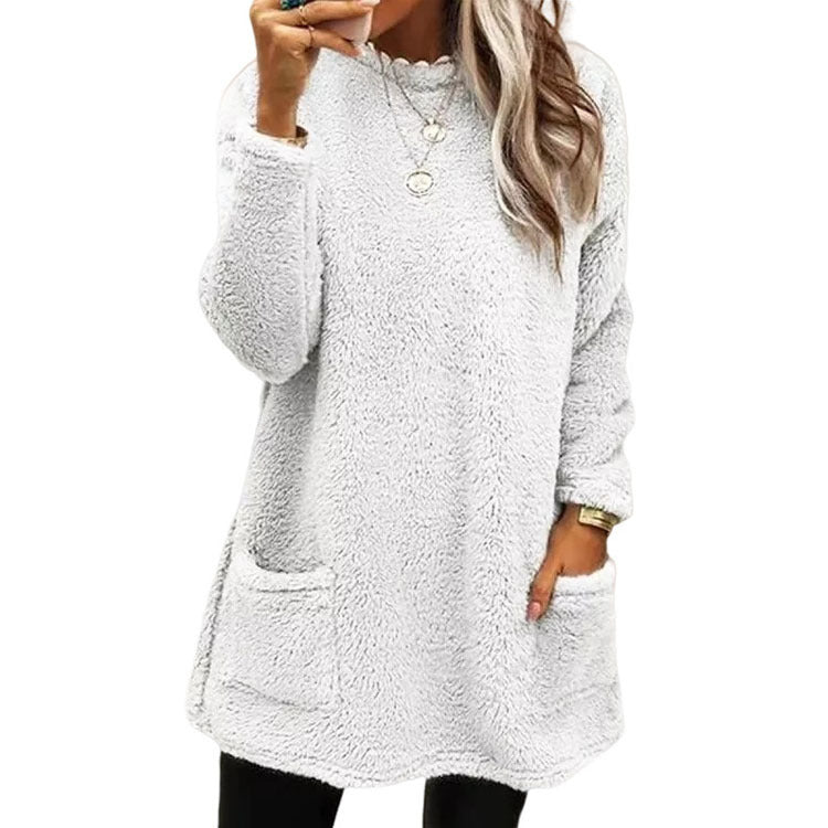 Alvessa Warmes Damen Langarmshirt mit Rundhalsausschnitt und weichem Innenfutter