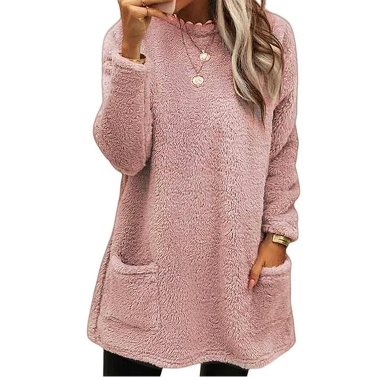 Alvessa Warmes Damen Langarmshirt mit Rundhalsausschnitt und weichem Innenfutter