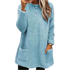 Alvessa Warmes Damen Langarmshirt mit Rundhalsausschnitt und weichem Innenfutter
