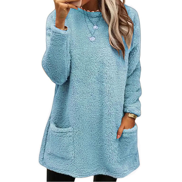 Alvessa Warmes Damen Langarmshirt mit Rundhalsausschnitt und weichem Innenfutter