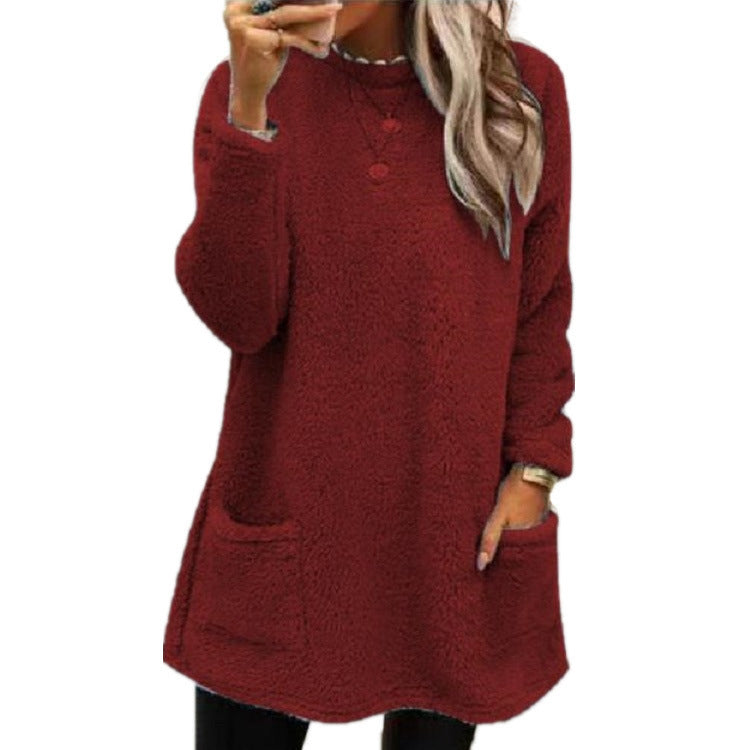 Alvessa Warmes Damen Langarmshirt mit Rundhalsausschnitt und weichem Innenfutter