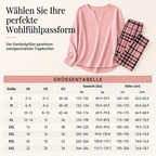 Lunessa Gemütliches Damen Set mit Strickoberteil und karierter Leggings