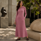 Ribella Langes Rippstrick Kapuzenkleid mit Seitentaschen