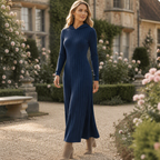 Ribella Langes Rippstrick Kapuzenkleid mit Seitentaschen