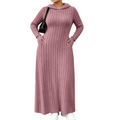 Ribella Langes Rippstrick Kapuzenkleid mit Seitentaschen