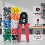 CrimpPro™ Aderendhülsen Crimpzangen Set mit sortierten Kabelhülsen