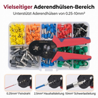 CrimpPro™ Aderendhülsen Crimpzangen Set mit sortierten Kabelhülsen